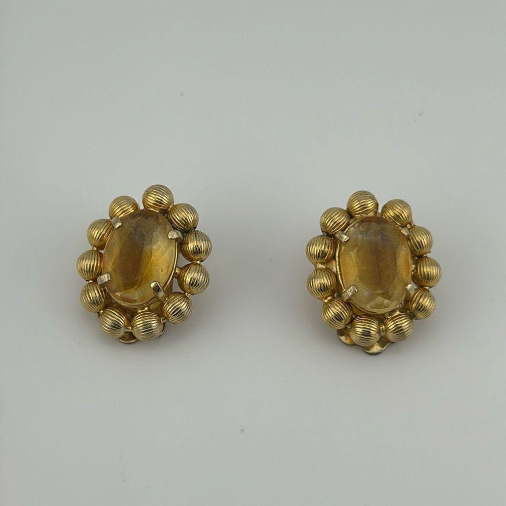 Vintage signed costume jewelry Continental earrings